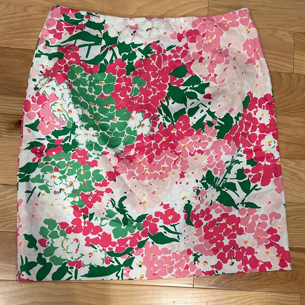Lauren Ralph Lauren Pink and Green Floral Mini Skirt
